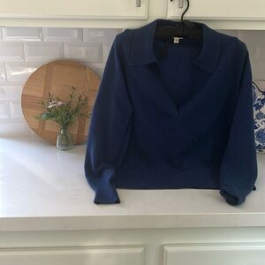 Navy Blue Long Sleeve Top